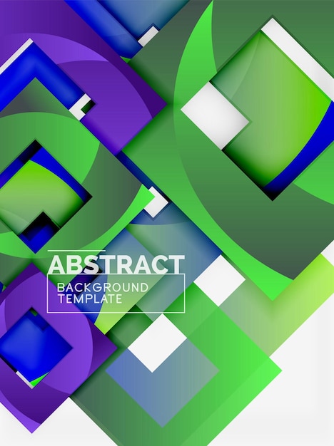 Fondo abstracto geométrico mínimo con composición de cuadrados multicolores