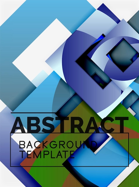 Fondo abstracto geométrico mínimo con composición de cuadrados multicolores