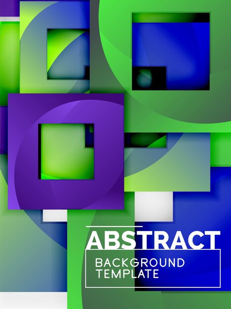 Fondo abstracto geométrico mínimo con composición de cuadrados multicolores