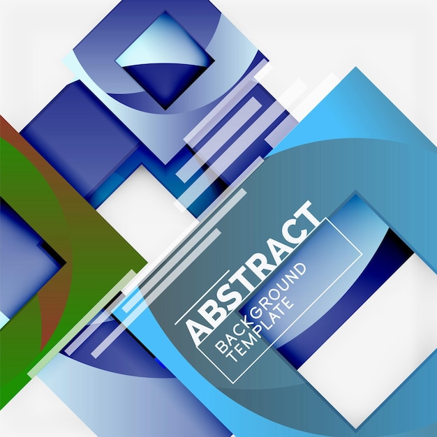 Fondo abstracto geométrico mínimo con composición de cuadrados multicolores