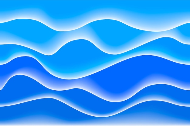 Fondo abstracto geométrico de ondas azules Ilustración vectorial