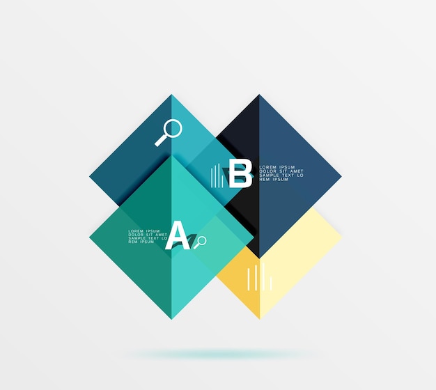 Fondo abstracto geométrico con opción infográfica Template de fondo vectorial para diagrama de diseño de flujo de trabajo opciones de número o diseño web