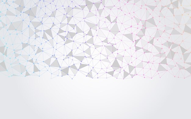 Fondo abstracto geométrico con puntos y líneas conectados Estructura molecular y comunicación Fondo de tecnología digital y conexión de red Ilustración vectorial EPS10 para diseño de negocios