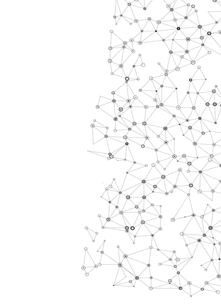 Fondo abstracto geométrico con puntos y líneas conectados Estructura molecular y comunicación Fondo de tecnología digital y conexión de red Ilustración vectorial EPS10 para diseño de negocios