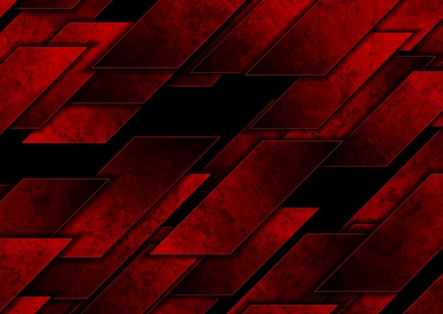 El fondo abstracto geométrico de la tecnología grunge rojo oscuro