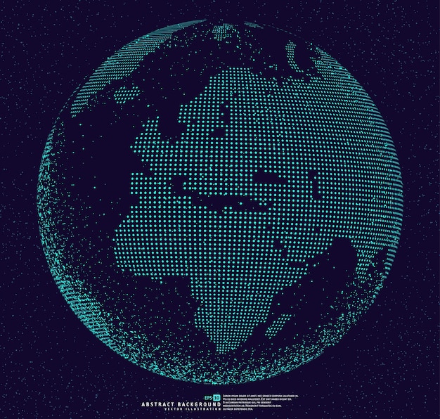 Fondo abstracto de globo punteado 3D