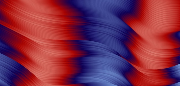 Fondo abstracto de gradiente de fluido mixto rojo azul de alto grado de movimiento corrugado elegante