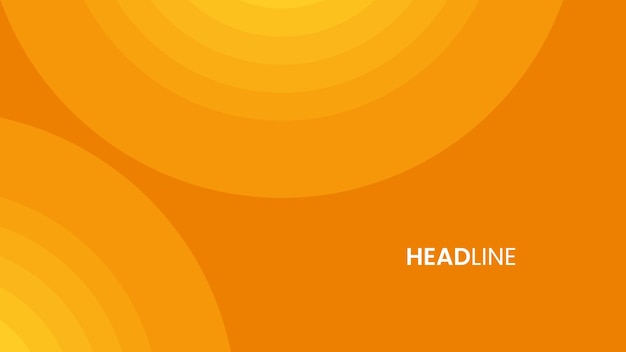 Fondo abstracto de gradiente naranja y amarillo colorido con diseño de elementos de forma de círculo geométrico