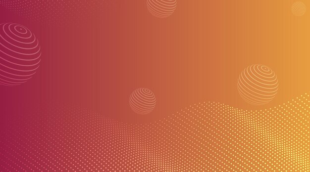 Fondo abstracto de gradiente naranja premium con patrón de onda de línea punteada que fluye