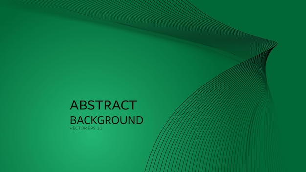 Fondo abstracto de gradiente verde con línea curva para el fondo o la presentación