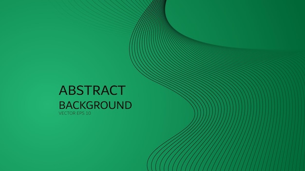 Fondo abstracto de gradiente verde con línea curva para el fondo o la presentación