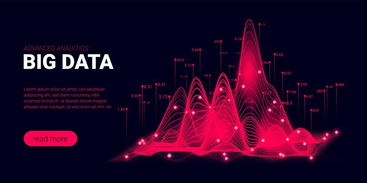 Vector fondo abstracto de grandes datos con visualización de análisis