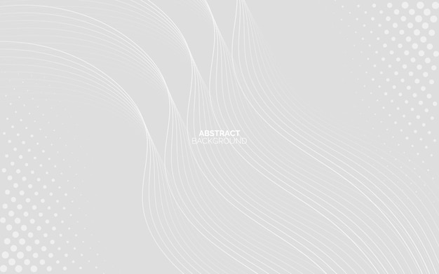 Fondo abstracto gris blanco futurista Líneas de onda que fluyen