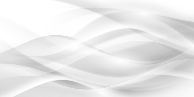 Fondo abstracto gris y blanco con ondas e ilustración vectorial
