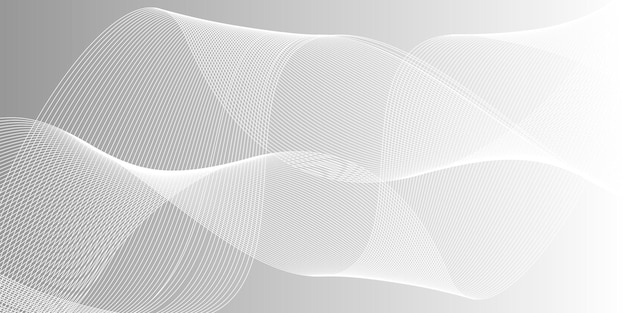 Fondo abstracto gris y blanco con partículas que fluyen Concepto de tecnología futura digital