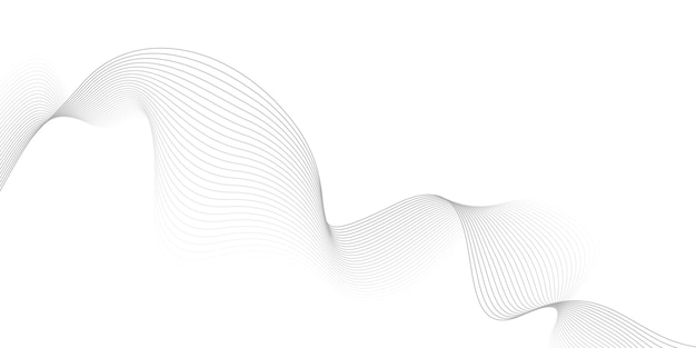 Fondo abstracto gris futurista Línea de onda blanca moderna