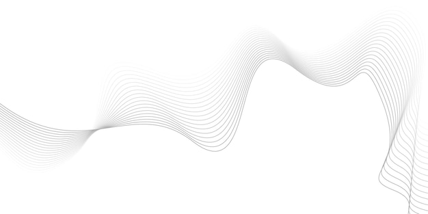 Fondo abstracto gris futurista Línea de onda blanca moderna