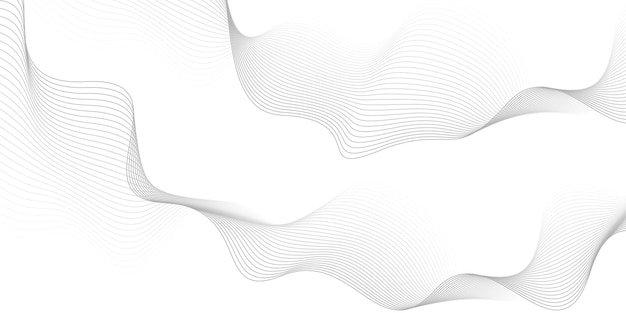 Fondo abstracto gris futurista Línea de onda blanca moderna