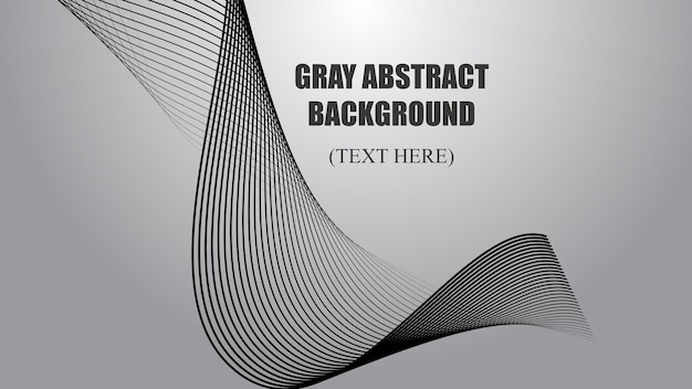 Fondo abstracto gris con ilustración de imagen vectorial de línea curva para telón de fondo o papel tapiz