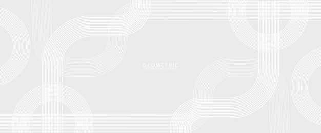 Fondo abstracto gris con líneas circulares blancas Diseño artístico de líneas de rayas geométricas