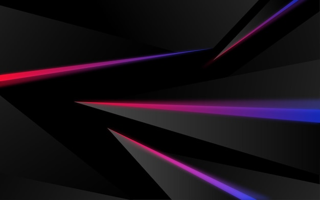 Fondo abstracto gris y negro con líneas de gradiente de color brillantes