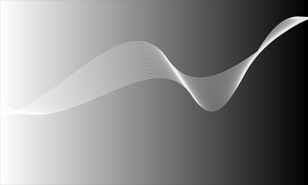 un fondo abstracto gris con una onda y líneas dinámicas