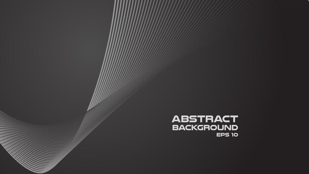 Fondo abstracto gris oscuro con línea curva para el fondo o la presentación