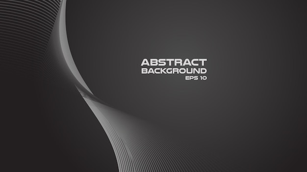 Fondo abstracto gris oscuro con línea curva para el fondo o la presentación