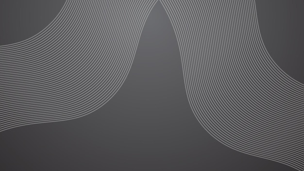 Fondo abstracto gris oscuro con rayas imagen vectorial de línea curva