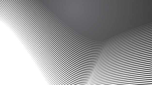 Fondo abstracto gris oscuro con rayas imagen vectorial de línea curva
