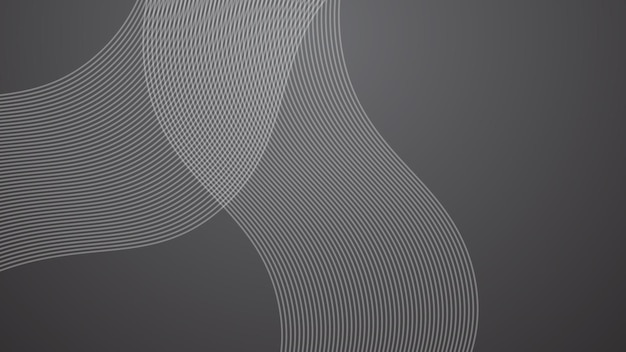 Fondo abstracto gris oscuro con rayas imagen vectorial de línea curva