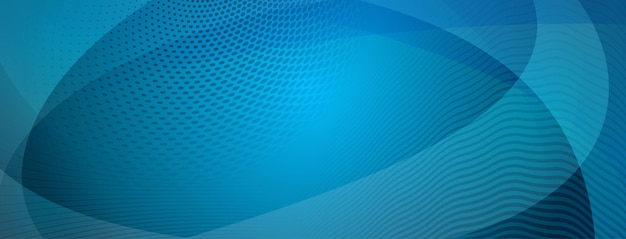 Fondo abstracto hecho de curvas y puntos de medio tono en colores azules