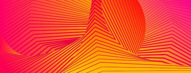 Fondo abstracto hecho de grupos de líneas en colores rojo y amarillo