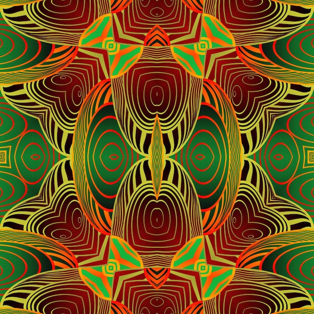 Fondo abstracto con hermosas líneas verdes, rojas y amarillas doradas con textura perfecta