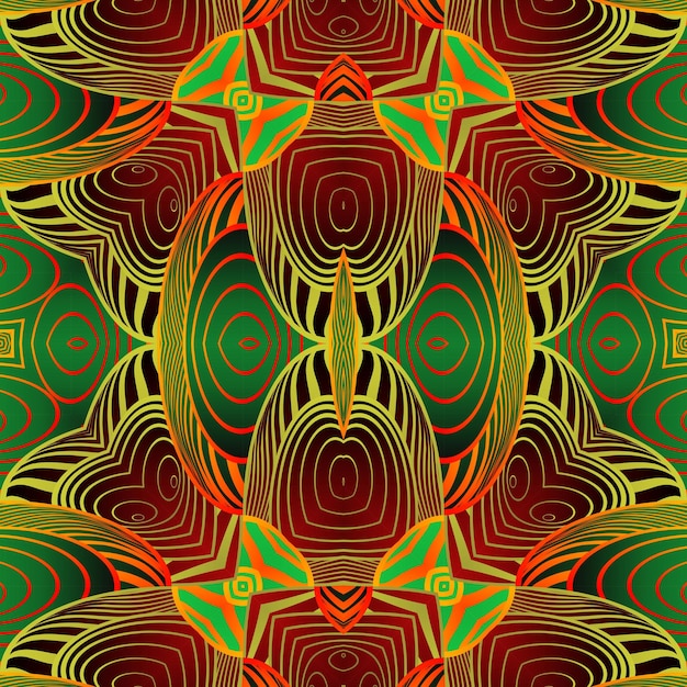 Vector fondo abstracto con hermosas líneas verdes, rojas y amarillas doradas con textura perfecta