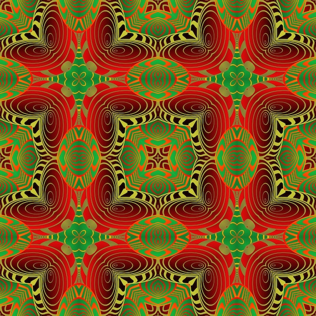 Fondo abstracto con hermosas líneas verdes, rojas y amarillas doradas con textura perfecta