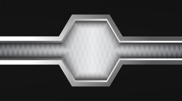Fondo abstracto hexagonal con líneas plateadas