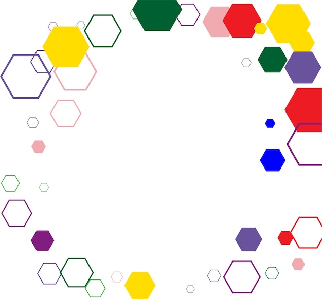 Fondo abstracto con hexágono colorido