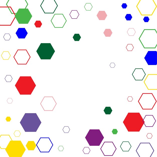Fondo abstracto con hexágono colorido