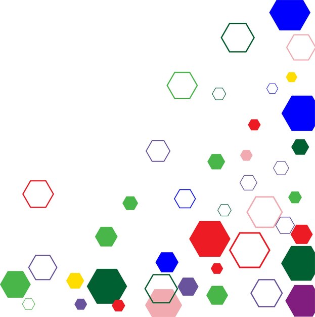 Fondo abstracto con hexágono colorido