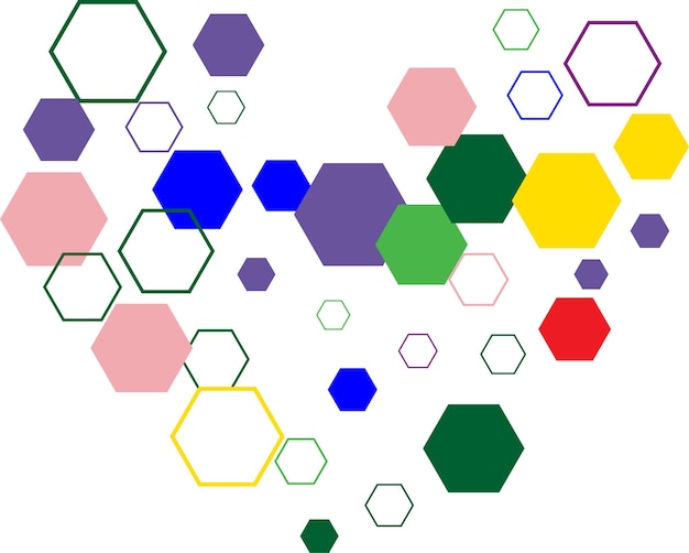 Fondo abstracto con hexágono colorido