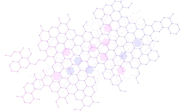 Fondo abstracto del hexágono de la conexión del gradiente. Ilustración vectorial. Patrón para comerciales.