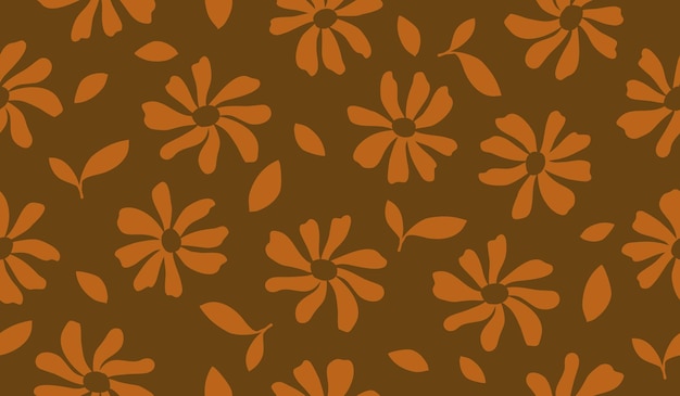 Fondo abstracto con hojas y flores patrón sin costuras con elementos de diseño de la naturaleza