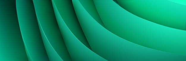 Fondo abstracto de hojas de papel volumétrico curvas en colores turquesa