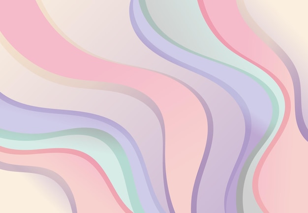 Fondo abstracto horizontal vectorial Ondas en cremas y rosas y tonos menta con un degradado
