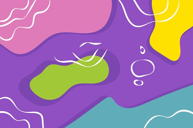 Fondo abstracto Ilustración plana colorida con composición de forma líquida