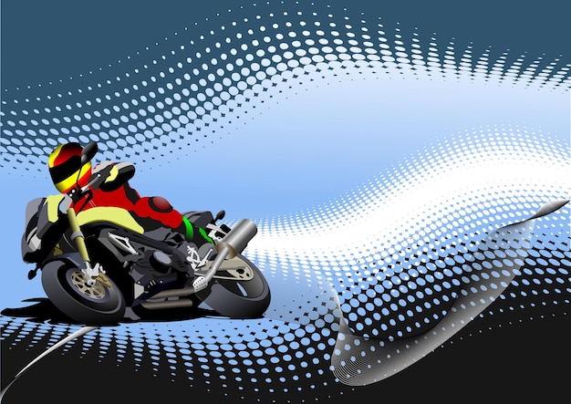 Fondo abstracto con imagen de motocicleta Caballo de hierro Ilustración vectorial