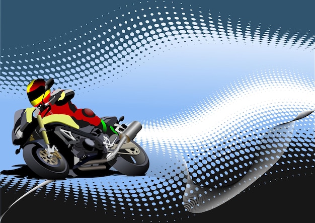 Vector fondo abstracto con imagen de motocicleta caballo de hierro ilustración vectorial