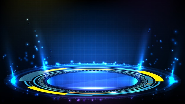 Fondo abstracto de interfaz de pantalla hud de tecnología futurista azul