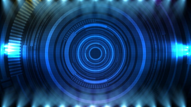 Fondo abstracto de interfaz de pantalla hud de tecnología futurista azul